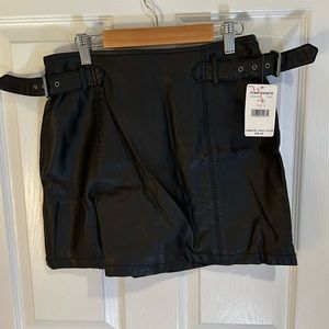 Free people faux leather mini skirt
